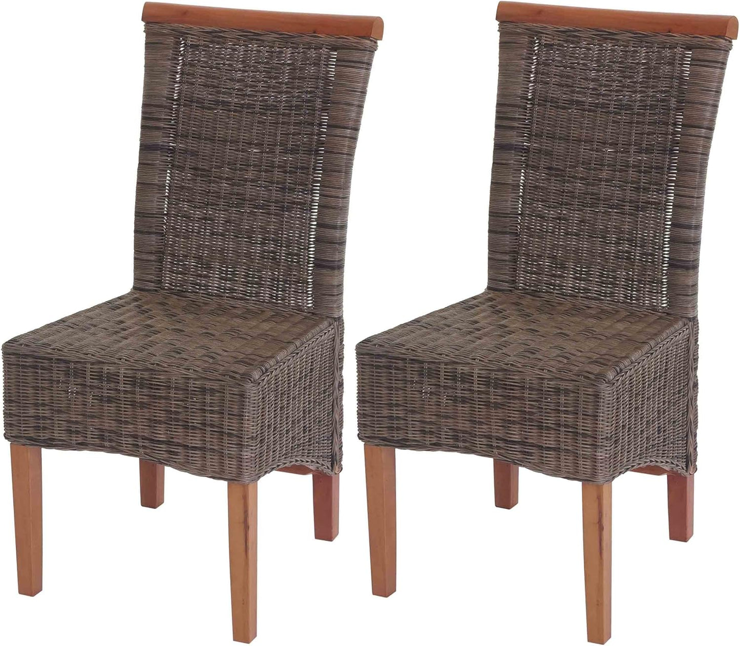 Mendler 2 x Savona Rattan Dining Chair without Cushion