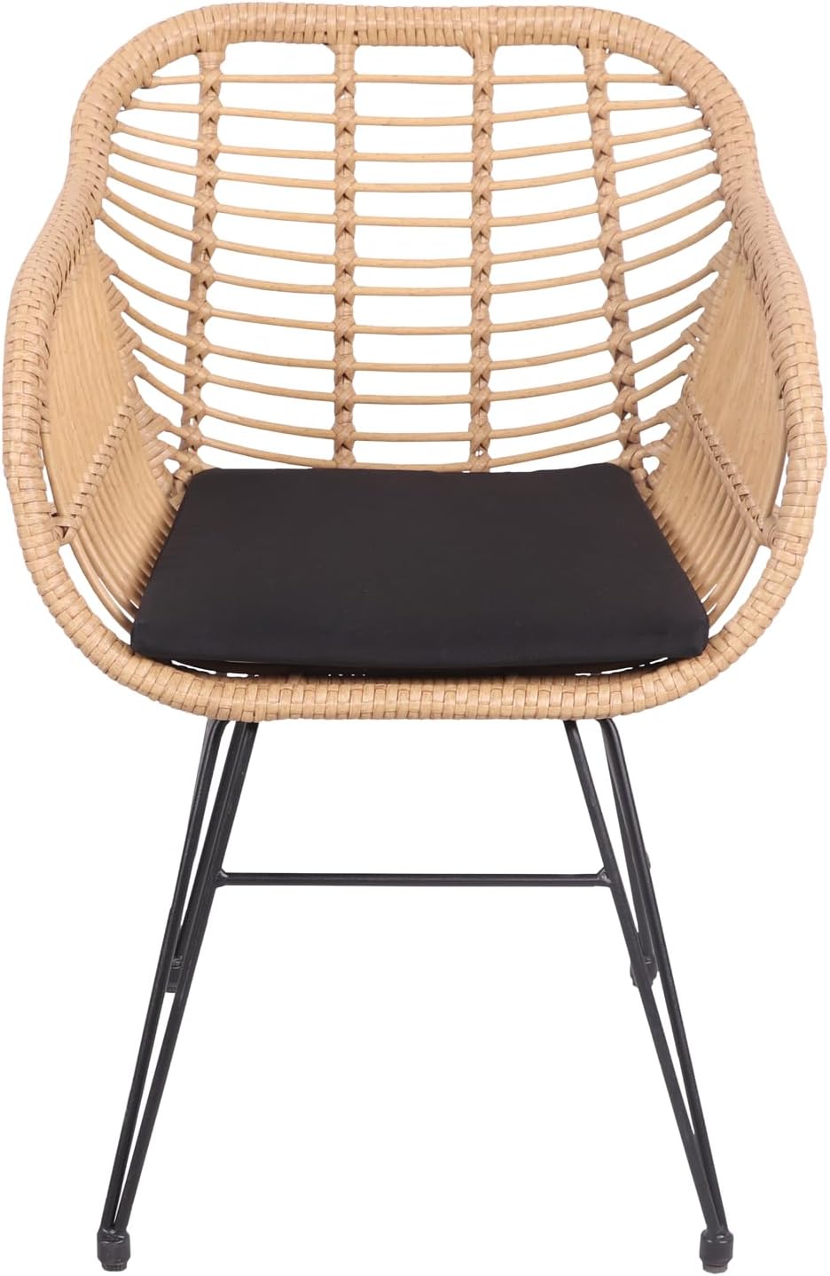 Happy Garden Set of 2 Cinta Poly Rattan Armchairs with Cushions, UV Resistant and Water Repellent