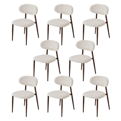 Chaise Salle a Manger Lot de 2, Chaise Ergonomique tapissée en Chenille avec poignées en Chenille et Jambes en métal courbées avec Grain Bois pour Salon en Beige