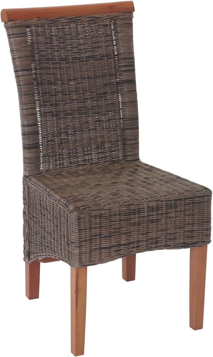 Mendler 2 x Savona Rattan Dining Chair without Cushion