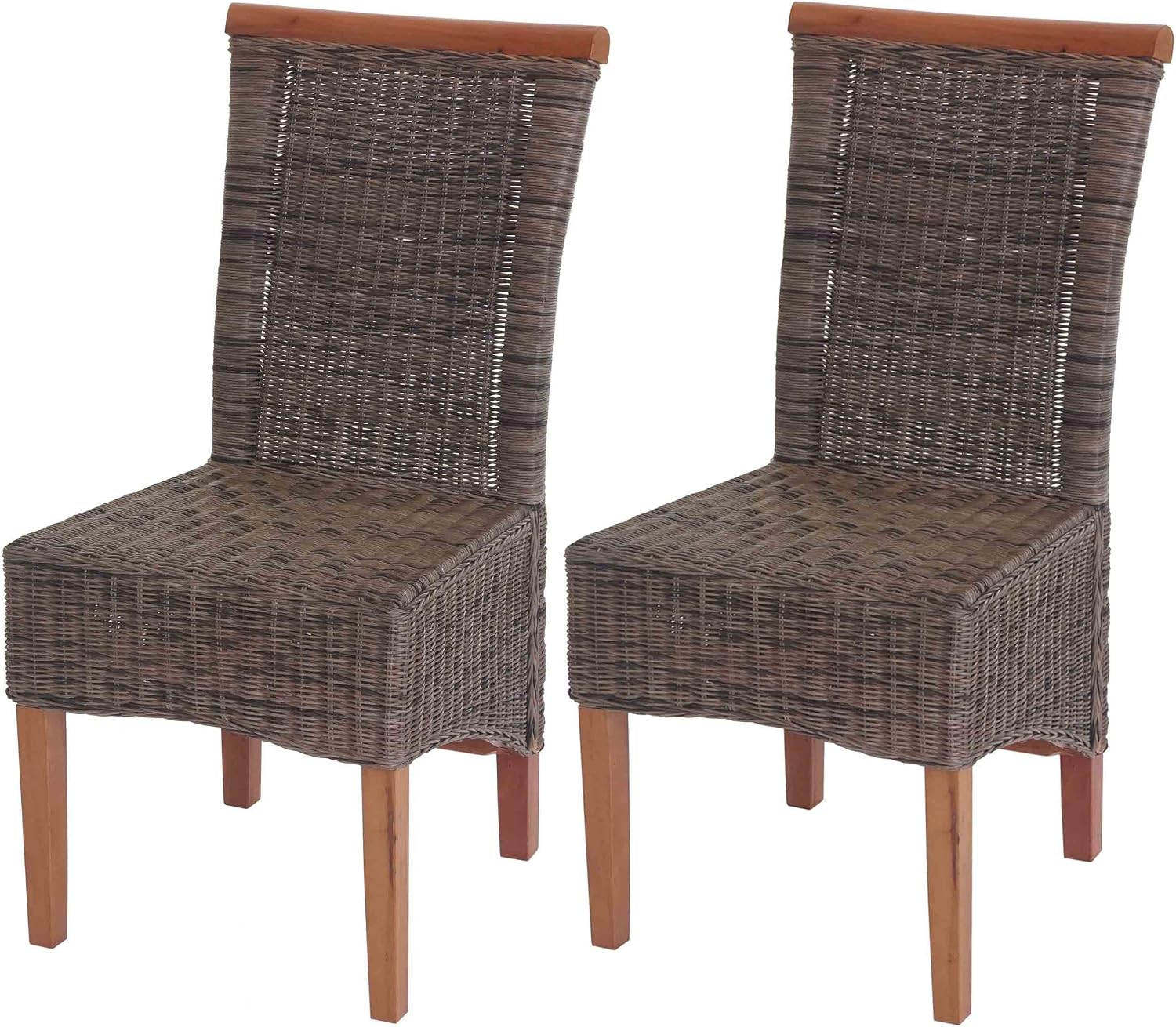 Mendler 2 x Savona Rattan Dining Chair without Cushion