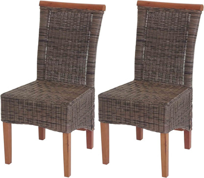 Mendler 2 x Savona Rattan Dining Chair without Cushion